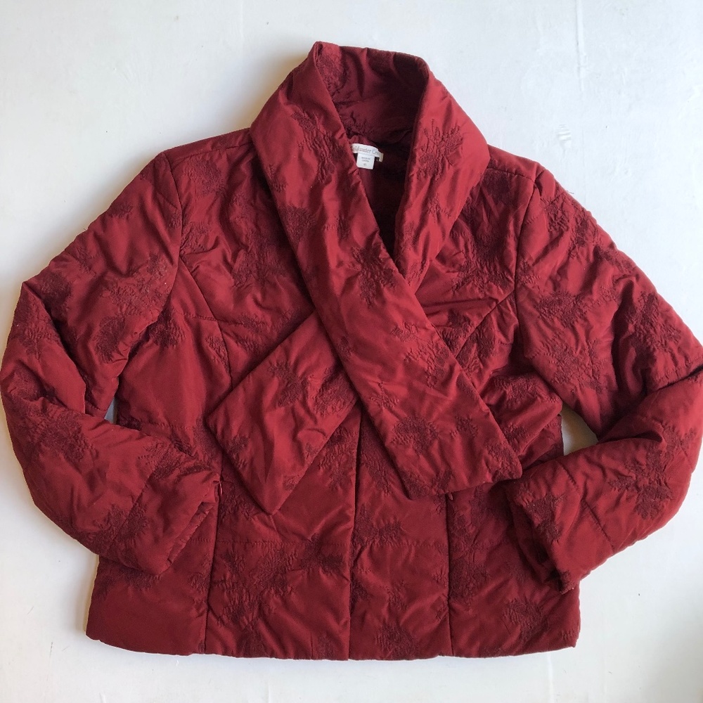 Coldwater Creek Red Embroidered Light Jacket